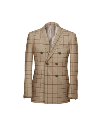 Light Brown Windowpane Blazer - Harland Gunnar