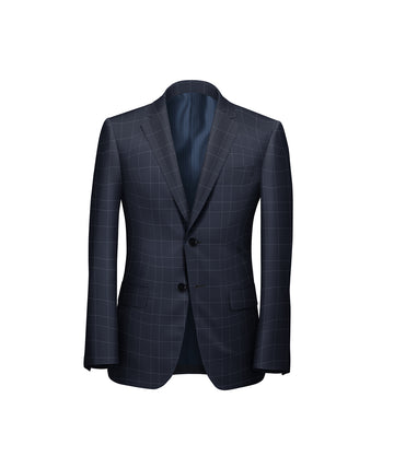 Navy Windowpane Cashmere Suit - Harland Gunnar