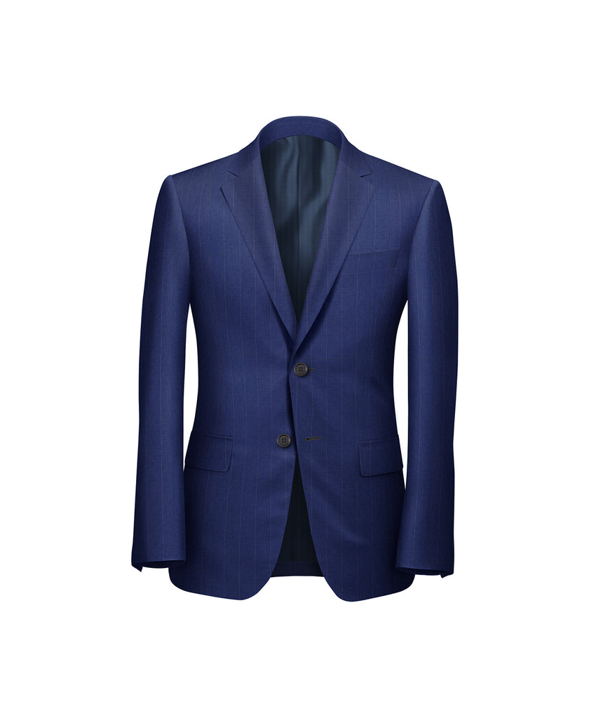 Cobalt Blue Chalk Stripe Suit - Harland Gunnar