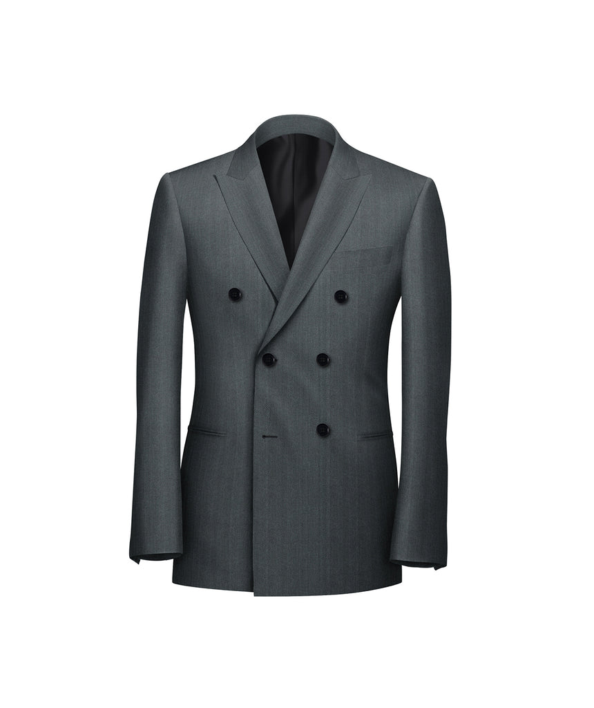 Mid Gray Herringbone Suit - Harland Gunnar