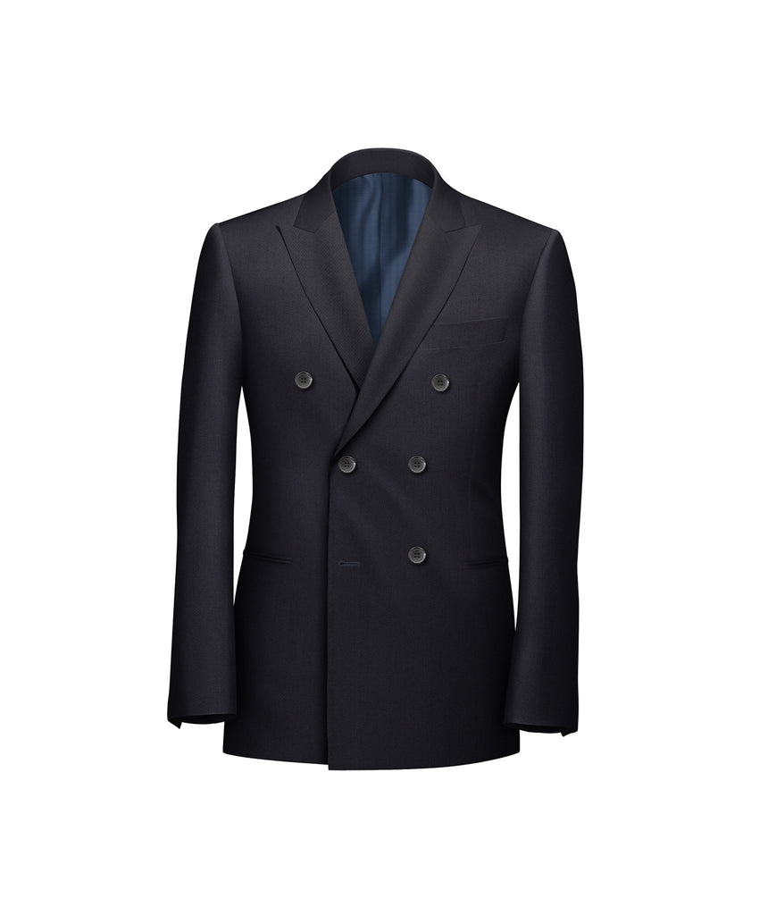 Deep Blue Herringbone Suit - Harland Gunnar